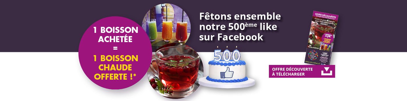 n500 likes facebook promo boisson chaude offerte